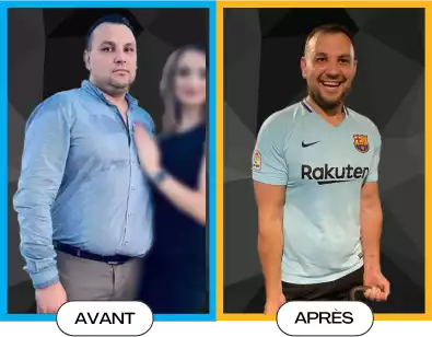 Transformation musculaire avant et après avec du coaching sportif à domicile GYM ACCESS, perte de poids et prise de masse